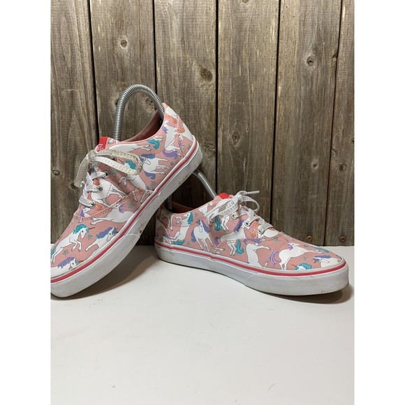 VANS OFF THE WALL Girls Pink UNICORN SPARKLE Shoe Size 5 - Picture 6 of 9